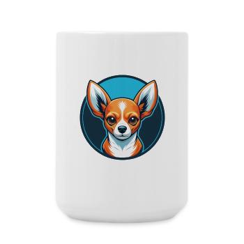 Chihuahua Dog Cute Kawaii Cartoon Animal Pet Logo - Large Mug 440 ml - white - Front