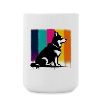 Hund - Große Tasse 440 ml - Weiß - Vorne