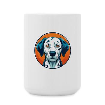 Dalmatiner Hund Niedliches Kawaii Cartoon Tier Haustier Logo - Große Tasse 440 ml - Weiß - Vorne