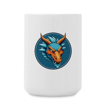 Dragon Cute Kawaii Cartoon Clipart Animal Pet Logo - Large Mug 440 ml - white - Front