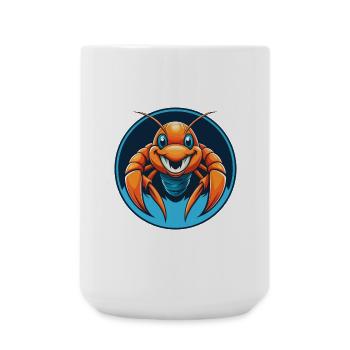 Craw mignon kawaii dessin animé clipart animal de compagnie logo - Grande tasse 440 ml - blanc - Devant