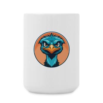Emu Cute Kawaii Cartoon Clipart Animal Pet Logo - Large Mug 440 ml - white - Front