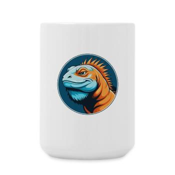 Iguana Cute Kawaii Cartoon Clipart Animal Pet Logo - Large Mug 440 ml - white - Front