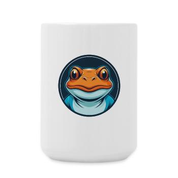 Frog Cute Kawaii Cartoon Clipart Animal Pet Logo - Large Mug 440 ml - white - Front
