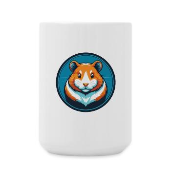 Hamster Niedlich Lustig Kawaii Cartoon Tier Haustier Logo - Große Tasse 440 ml - Weiß - Vorne