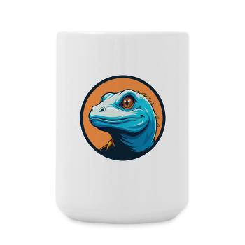 Lizard Cute Kawaii Cartoon Clipart Animal Pet Logo - Large Mug 440 ml - white - Front