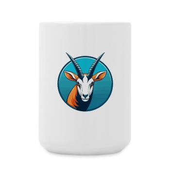 Oryx mignon kawaii dessin animé clipart animal de compagnie logo - Grande tasse 440 ml - blanc - Devant