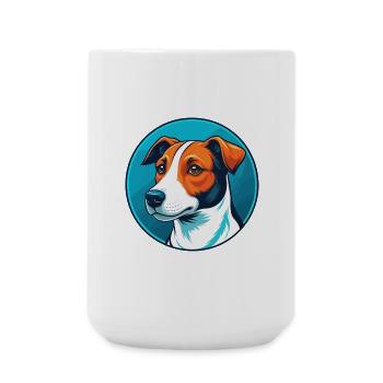 Jack Russell Terrier Chien Mignon Kawaii Dessin animé Logo - Grande tasse 440 ml - blanc - Devant