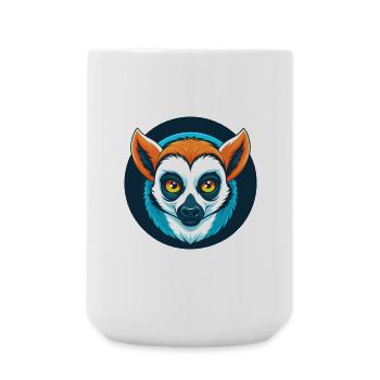 Lemur Cute Kawaii Cartoon Clipart Animal Pet Logo - Large Mug 440 ml - white - Front