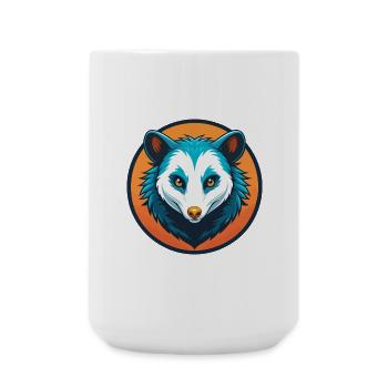 opossum mignon kawaii dessin animé clipart animal animal de compagnie logo - Grande tasse 440 ml - blanc - Devant