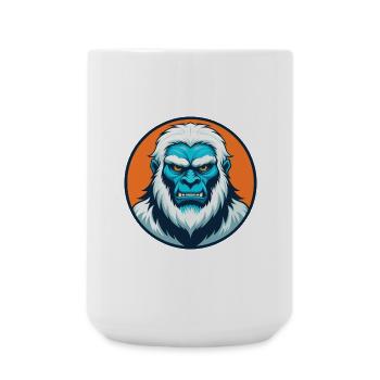 Yeti Cute Kawaii Cartoon Clipart Animal Pet Logo - Large Mug 440 ml - white - Front