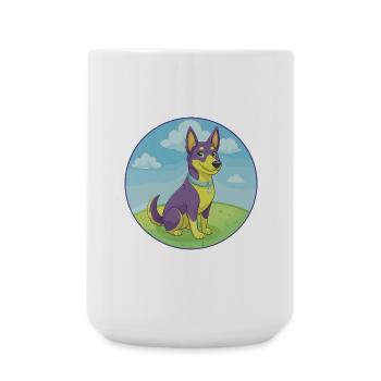 Australian Kelpie Dog Cute Kawaii Cartoon Animal - Large Mug 440 ml - white - Front