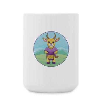 Bongo Niedliche Kawaii Cartoon Clipart Tier Haustier - Große Tasse 440 ml - Weiß - Vorne
