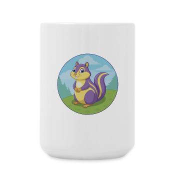 Chipmunk Niedliche Kawaii Cartoon Clipart Tier Haustier - Große Tasse 440 ml - Weiß - Vorne