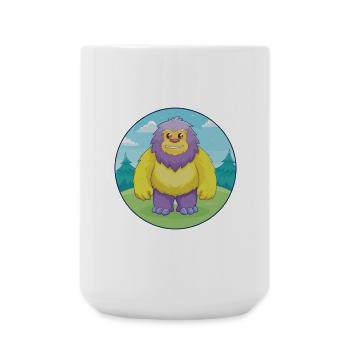 Yeti Cute Kawaii Cartoon Clipart Animal Pet - Large Mug 440 ml - white - Front