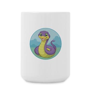 Cobra Cute Kawaii Cartoon Clipart Animal Pet - Large Mug 440 ml - white - Front