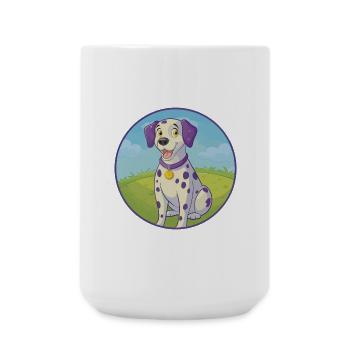Dalmatiner Hund Niedlich Kawaii Cartoon Clipart Tier - Große Tasse 440 ml - Weiß - Vorne