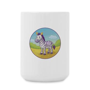 Zebra Niedlich Kawaii Cartoon Clipart Tier Haustier - Große Tasse 440 ml - Weiß - Vorne