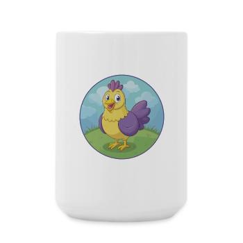 Huhn Niedliche Kawaii Cartoon Clipart Tier Haustier - Große Tasse 440 ml - Weiß - Vorne