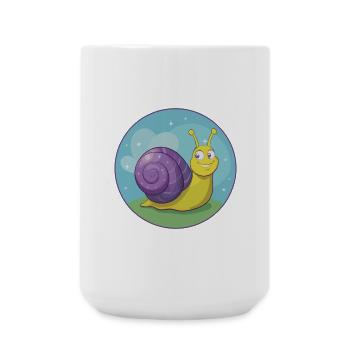 Snail Cute Kawaii Cartoon Clipart Animal Pet - Large Mug 440 ml - white - Front