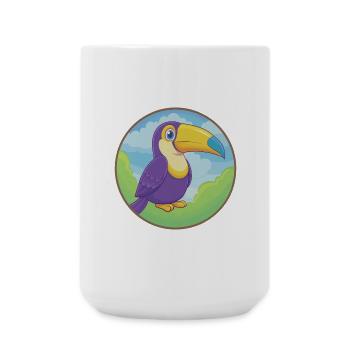 Toucan Cute Kawaii Cartoon Clipart Animal Pet - Large Mug 440 ml - white - Front