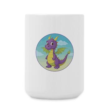 Dragon Cute Kawaii Cartoon Clipart Animal Pet - Large Mug 440 ml - white - Front
