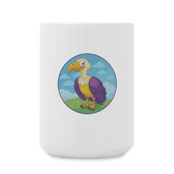 vautour mignon kawaii dessin animé clipart animal de compagnie - Grande tasse 440 ml - blanc - Devant