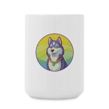 Husky Dog Cute Kawaii Cartoon Clipart Animal Pet - Large Mug 440 ml - white - Front
