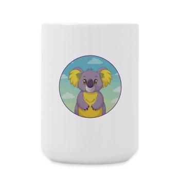 Koala Niedlich Kawaii Cartoon Clipart Tier Haustier - Große Tasse 440 ml - Weiß - Vorne