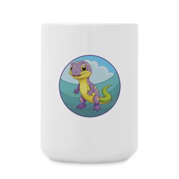 Lizard Cute Kawaii Cartoon Clipart Animal Pet - Large Mug 440 ml - white - Front