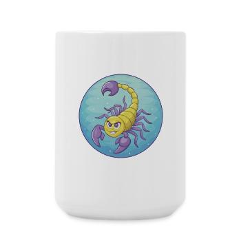 Scorpion Mignon Kawaii Dessin animé Clipart Animal de compagnie - Grande tasse 440 ml - blanc - Devant