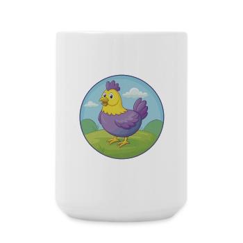 Poule mignon Kawaii dessin animé Clipart Animal de compagnie - Grande tasse 440 ml - blanc - Devant