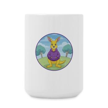 Kangaroo Cute Kawaii Cartoon Clipart Animal Pet - Large Mug 440 ml - white - Front