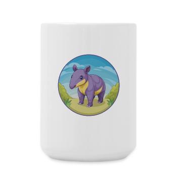 Tapir Niedliche Kawaii Cartoon Clipart Tier Haustier - Große Tasse 440 ml - Weiß - Vorne