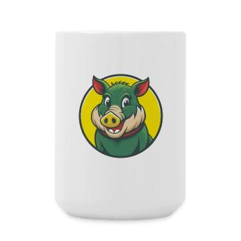Boar Cute Kawaii Cartoon Clipart Pet Animal - Large Mug 440 ml - white - Front