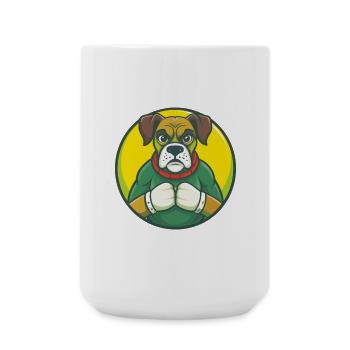 Boxer Dog Cute Kawaii Cartoon Clipart Pet Animal - Large Mug 440 ml - white - Front