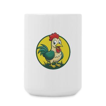 Huhn Niedliche Kawaii Cartoon Clipart Haustier Tier - Große Tasse 440 ml - Weiß - Vorne