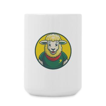 Sheep Cute Kawaii Cartoon Clipart Pet Animal - Large Mug 440 ml - white - Front