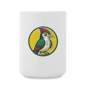 Coucou Oiseau Mignon Kawaii Dessin animé Clipart Animal de compagnie - Grande tasse 440 ml - blanc - Devant