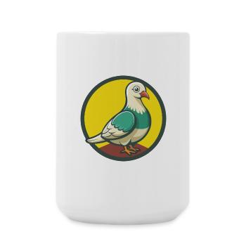 Taube Niedliche Kawaii Cartoon Clipart Haustier Tier - Große Tasse 440 ml - Weiß - Vorne