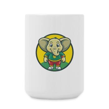 Elefant Niedlich Kawaii Cartoon Clipart Haustier Tier - Große Tasse 440 ml - Weiß - Vorne