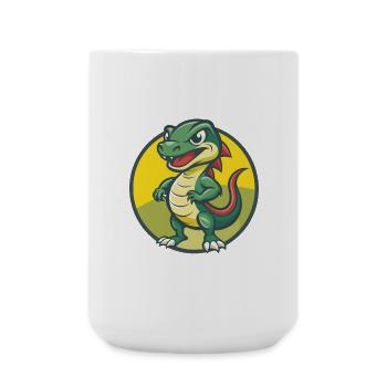 Basilisk Cute Kawaii Cartoon Clipart Pet Animal - Large Mug 440 ml - white - Front