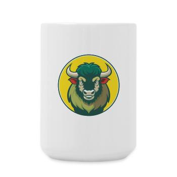 Buffalo Cute Kawaii Cartoon Clipart Pet Animal - Large Mug 440 ml - white - Front