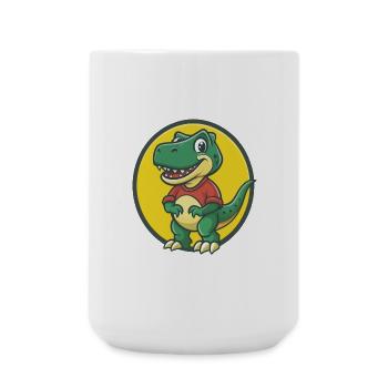 Dinosaurier Niedlich Kawaii Cartoon Clipart Haustier Tier - Große Tasse 440 ml - Weiß - Vorne