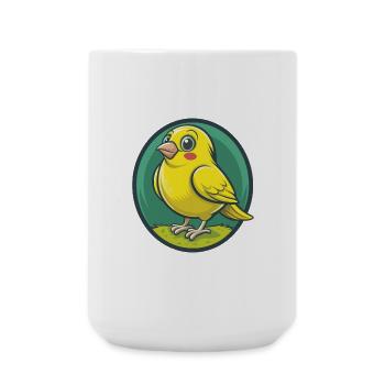 Canary Bird Cute Kawaii Cartoon Clipart Pet Animal - Large Mug 440 ml - white - Front