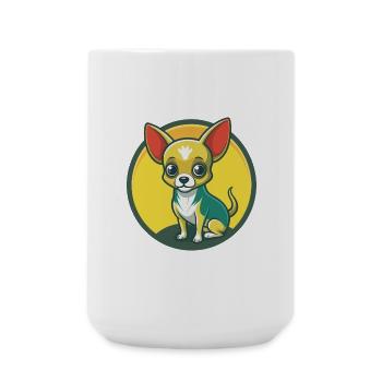 Chihuahua Dog Cute Kawaii Cartoon Clipart Animal - Large Mug 440 ml - white - Front