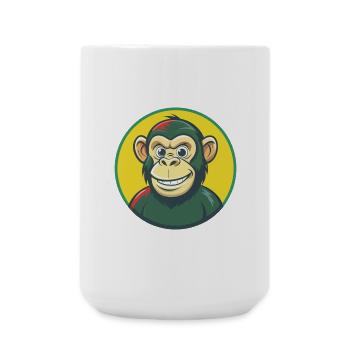 Schimpanse Niedliche Kawaii Cartoon Clipart Haustier Tier - Große Tasse 440 ml - Weiß - Vorne