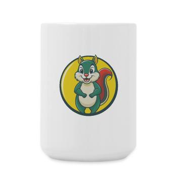 Squirrel Cute Kawaii Cartoon Clipart Pet Animal - Large Mug 440 ml - white - Front