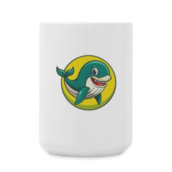 Blue whale Cute Kawaii Cartoon Clipart Pet Animal - Large Mug 440 ml - white - Front