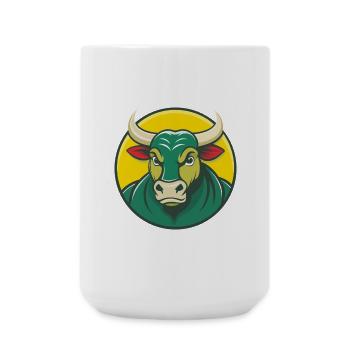 Taureau mignon Kawaii dessin animé Clipart Animal de compagnie - Grande tasse 440 ml - blanc - Devant